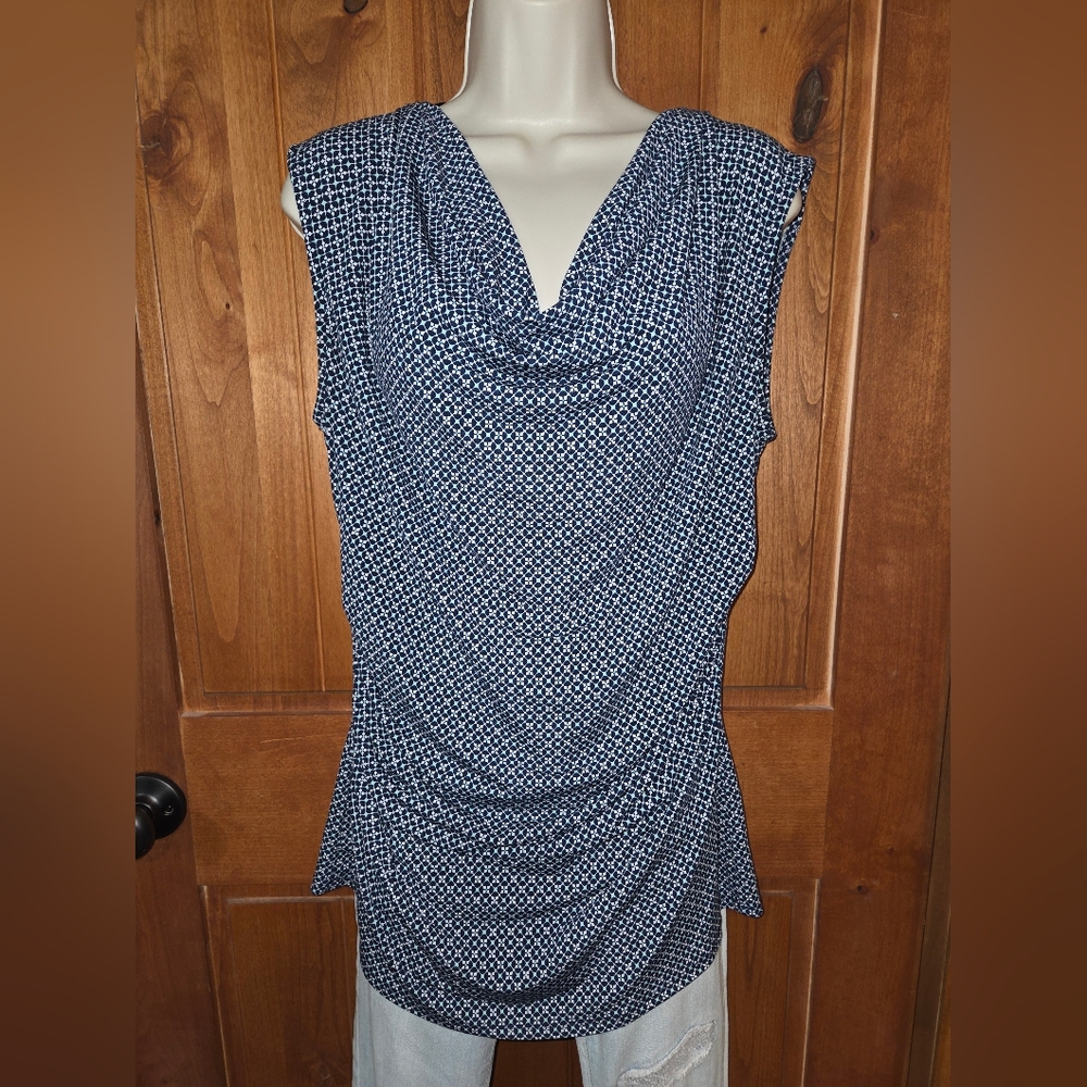 Vince Camuto Blue Patterned Blouse‎